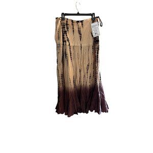 Vintage NWT dead stock Boho Cotton Tie-Dye Maxi Skirt Sz 16 crinkle cotton